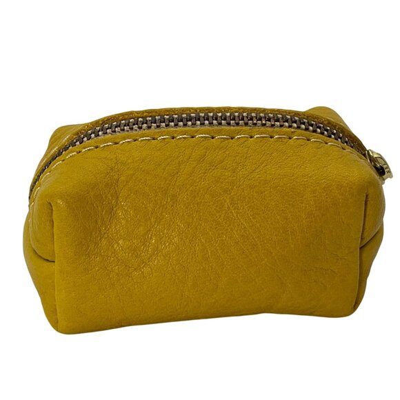 Portland Leather Goods Mini Yellow Leather Coin Dopp Pouch Bag Charm - Picture 1 of 8